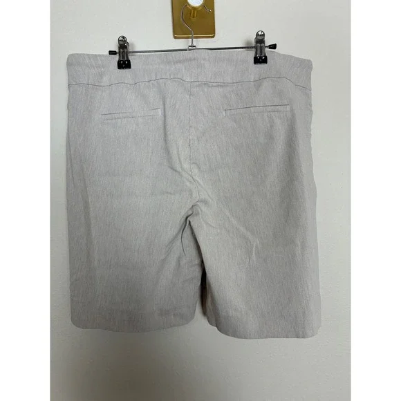Hilary Radley Womens Pull On Shorts Beige Melange Stretch Pockets Size  XL (J15) - Picture 2 of 7